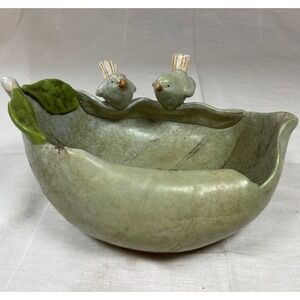 Retro Pier 1 Flower Pot with Birds Succulent Planter Garden Bird Bath